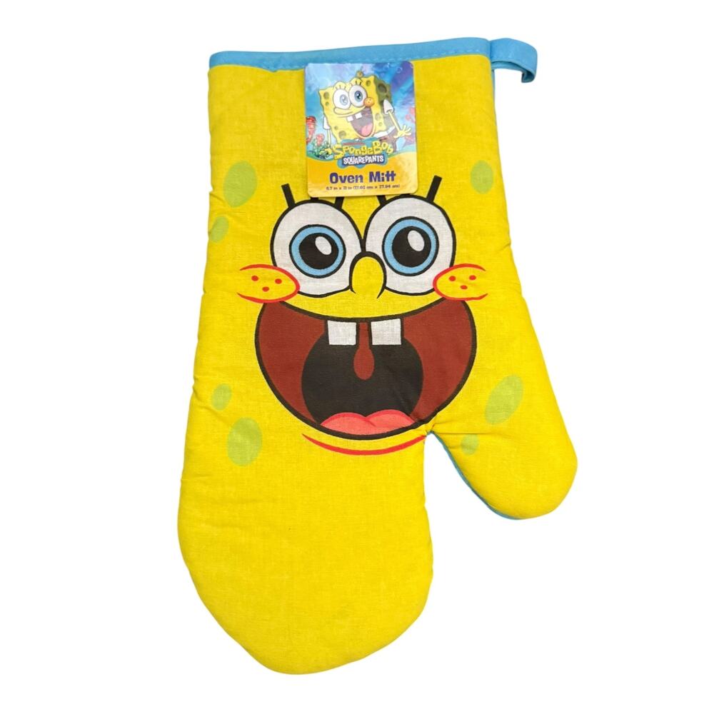 Spongebob Squarepants Yellow & Blue Cotton Oven Mitt